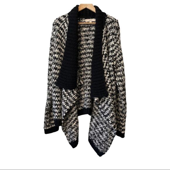 LOFT Chunky Knit Open Waterfall Cardigan Sweater Large Wool Blend - Picture 1 of 4